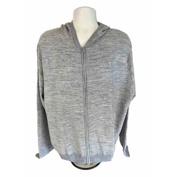 Peter Millar Ravello Full-Zip Hoodie Merino Wool Sweater Mens XXL Blue Frost - Picture 1 of 6